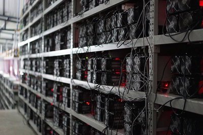 A mining farm filled with many mining machines operating