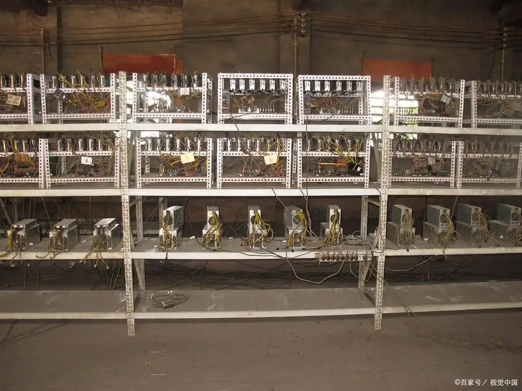 Aerial view of a large-scale cryptocurrency mining farm